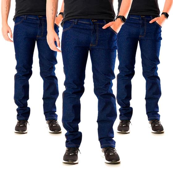 Imagem de Kit 3 Calças Jeans Masculina Tradicional com Elastano