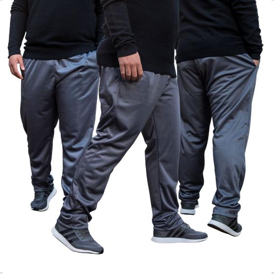 Imagem de KIT 3 Calças Jogger Plus Size Lisa Masculina Elástico na Barra 106