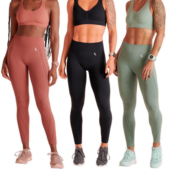 Imagem de Kit 3 Calças Leggings Max Sustentação Lupo Sport