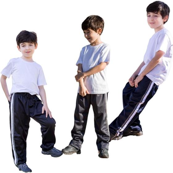 Imagem de Kit 3 Calças Masculina Infantil Tactel Agasalho Inverno 271