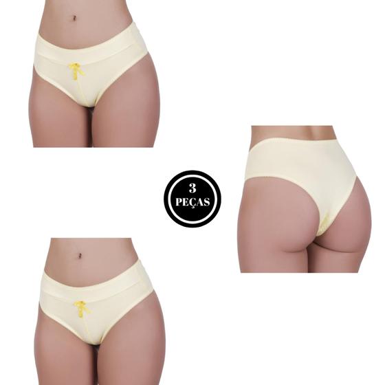 Imagem de Kit 3 Calcinha de Algodão Modeladora Pós Parto Tanga Cós Alto Duplo - c6 KIT 3 CALCINHAS RAQUEL