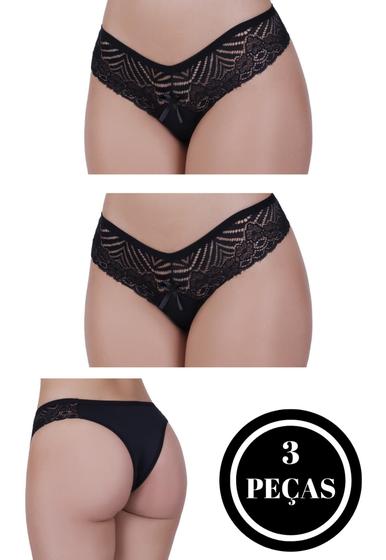Imagem de Kit 3 Calcinha de Renda Confortável - KIT 3 THAYLA