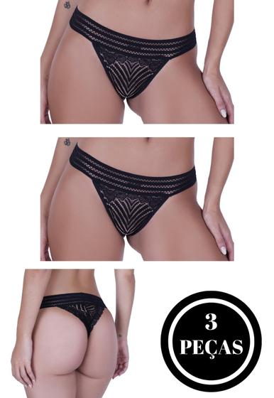 Imagem de KIT 3 Calcinha Elástico Fio Renda -c2 KIT 3 MAITÊ