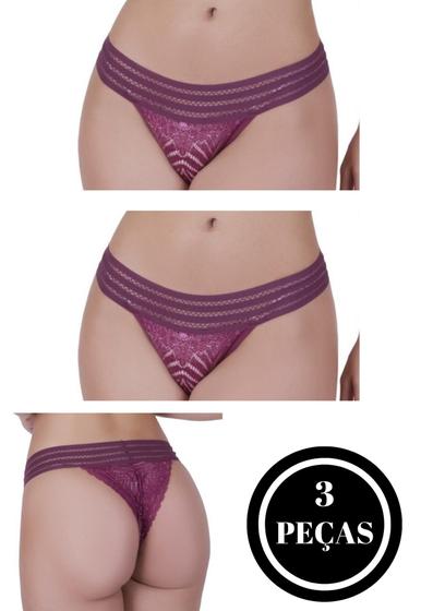 Imagem de KIT 3 Calcinha Elástico Fio Renda - KIT 3 MAITÊ