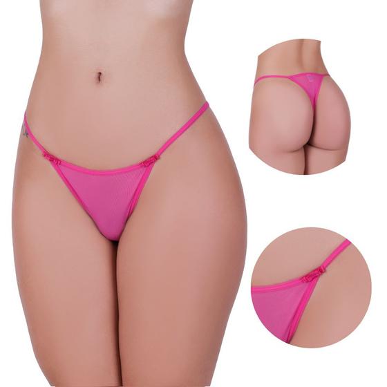 Imagem de Kit 3 Calcinha Fio Tanga Tule Transparente