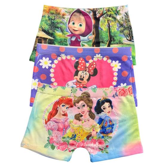 Imagem de Kit 3 Calcinha Infantil Boxer Fristyle Personagens Menina Em Microfibra