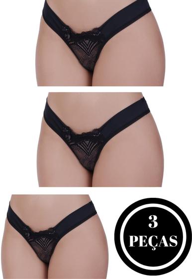 Imagem de Kit 3 Calcinha Renda -c4 KIT 3 BELA
