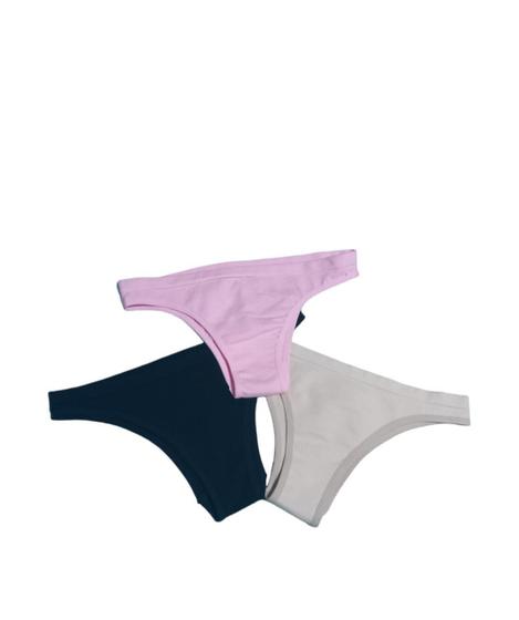 Imagem de Kit 3 Calcinhas Hoahi Tanga sem Costura Algodão