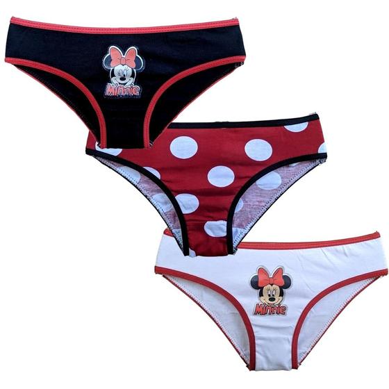 Imagem de Kit 3 Calcinhas Infantil Menina Algodão Minnie Mouse 024