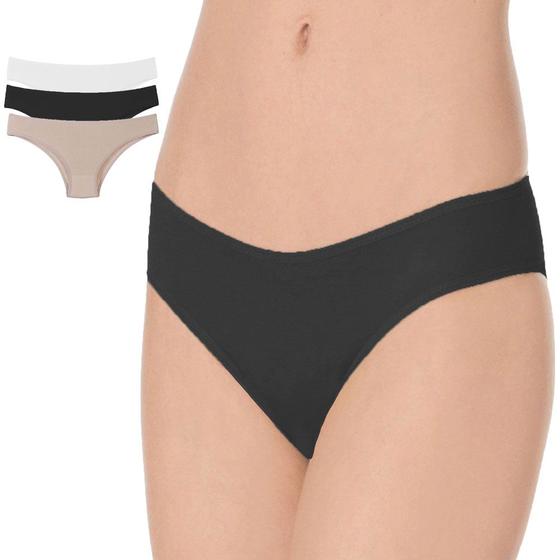 Imagem de Kit 3 Calcinhas Sortida Tanga de Algodão Feminina