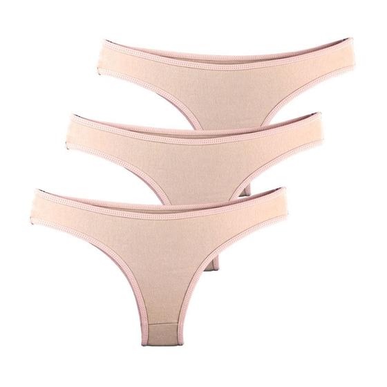 Imagem de Kit 3 Calcinhas Tanga Try Basics Algodão Cotton Básica Lisa Moda Lingerie