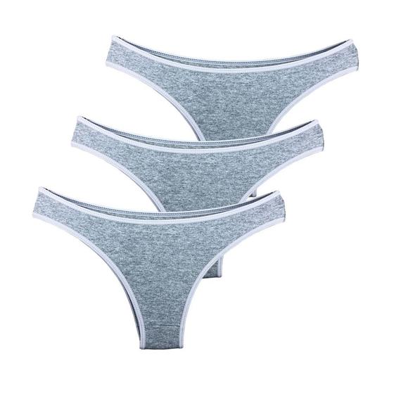 Imagem de Kit 3 Calcinhas Tanga Try Basics Algodão Cotton Básica Lisa Moda Lingerie