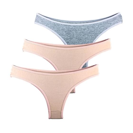 Imagem de Kit 3 Calcinhas Tanga Try Basics Algodão Cotton Básica Lisa Moda Lingerie