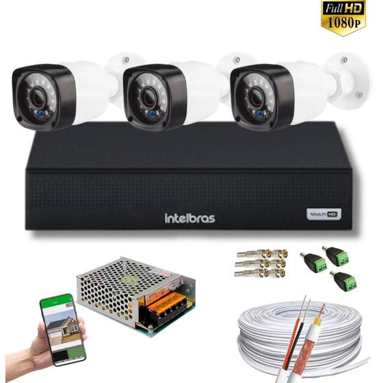 Imagem de Kit 3 Cam Full Hd 1080p 2mp Dvr Mhdx 3004c Full Hd S/ Hd