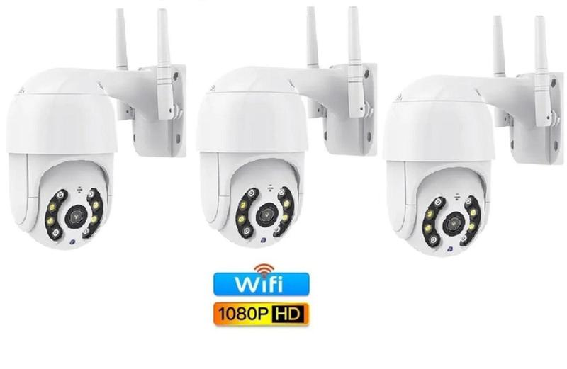 Imagem de Kit 3 Câmeras de Segurança Externa Ip Wi-Fi Speed Dome Motorizada Full HD A prova D'água AFC5