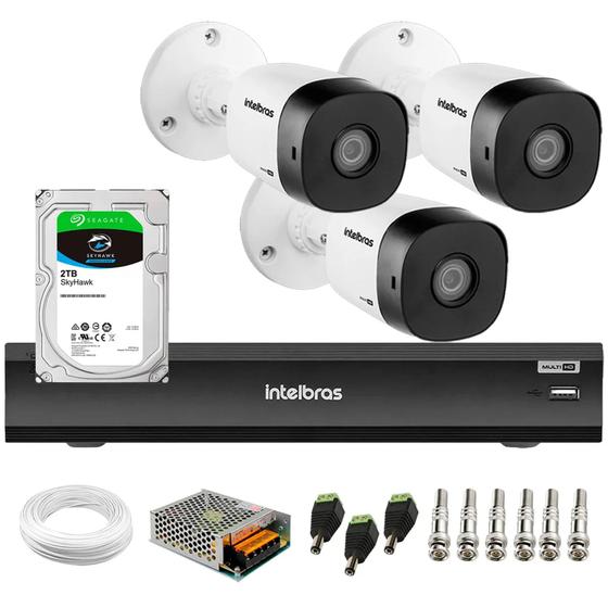 Kit 3 Câmeras Full HD Intelbras VHD 1220 B G6 Câmera de Segurança e