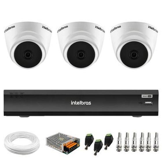Kit 3 Câmeras Intelbras VHD 1220 Dome G6 Full HD 1080p, Lente 2.8mm
