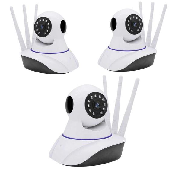 Imagem de Kit 3 Câmeras Ip Wifi Robo Visão Noturna Ap Yoosee
