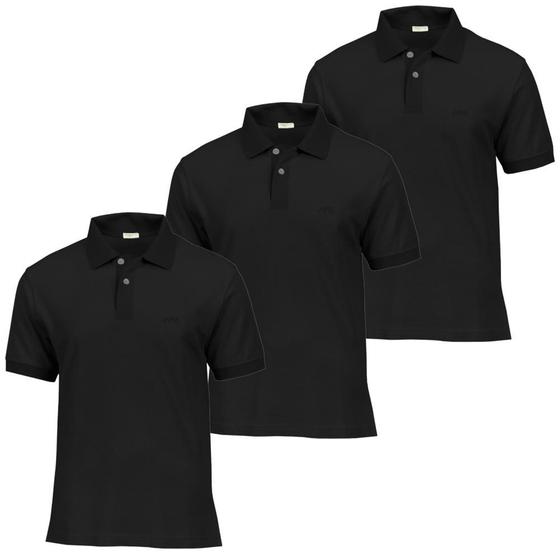 Kit 3 Camisa Gola Polo Manga Curta Básica Lisa Conforto Menor preço em Kit 3 Camisa Gola Polo Manga Curta Básica Lisa Conforto