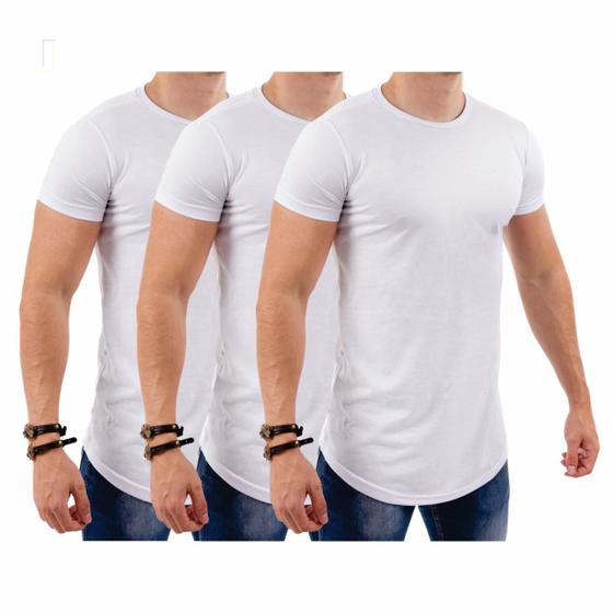 Imagem de kit 3  Camisas Camisetas  Blusas Masculino Long Line Oversized Swag Excelente 