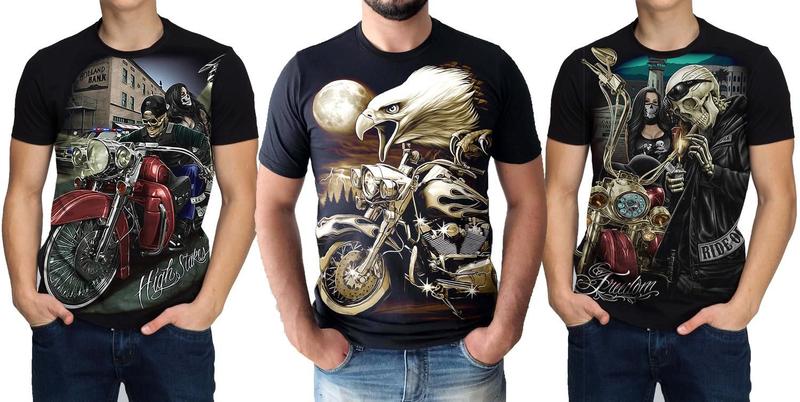 Imagem de Kit 3 Camisas Camisetas Moto Harley Motoqueiro Rock Masculina