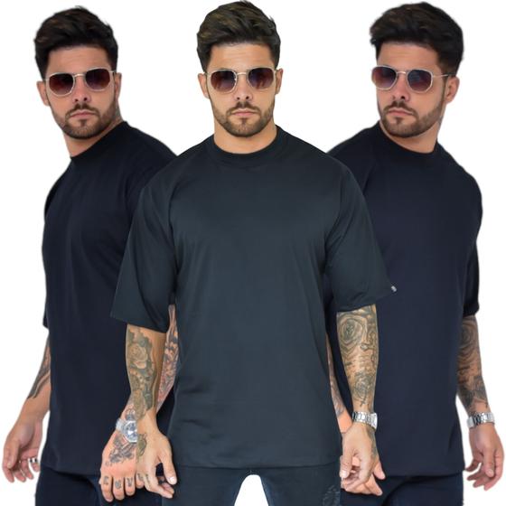 Imagem de Kit 3 camisas masculina oversized com elastano a envio rapido