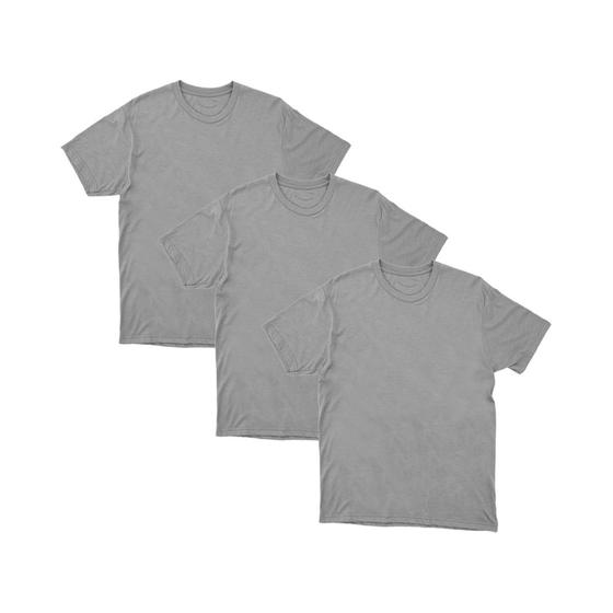 Imagem de Kit 3 Camiseta Algodao Masculina Slim Basica Gola Redonda Confortavel Para Trabalho Dia a Dia
