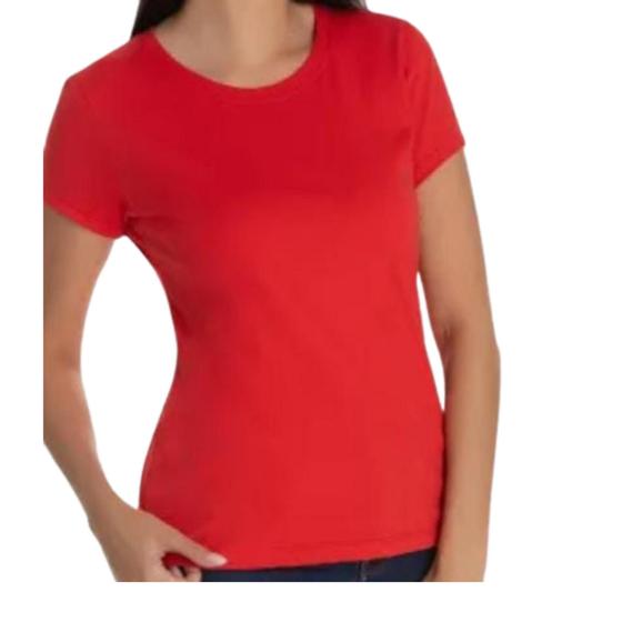 Imagem de Kit 3 Camiseta Básica T-shirt  Malha Fria (PV) Baby Look Feminina Lisa