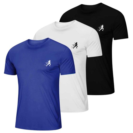 Imagem de Kit 3 Camiseta Masculina Esportiva Dry Fit Camisa Gola Redonda Corrida