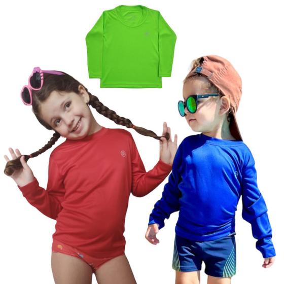 Imagem de KIT 3 Camiseta Térmica Infantil Proteção Solar Uv50+ Praia