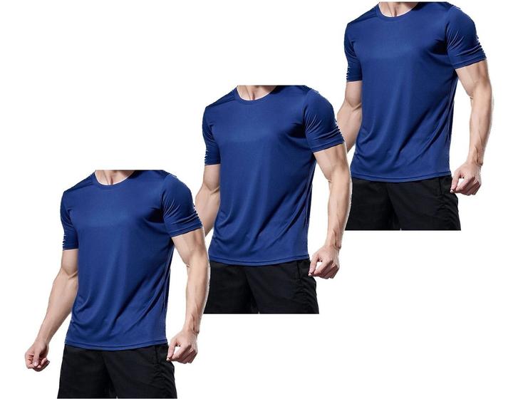 Imagem de Kit 3 Camiseta Treino Atleta Fitness treino ultraleve