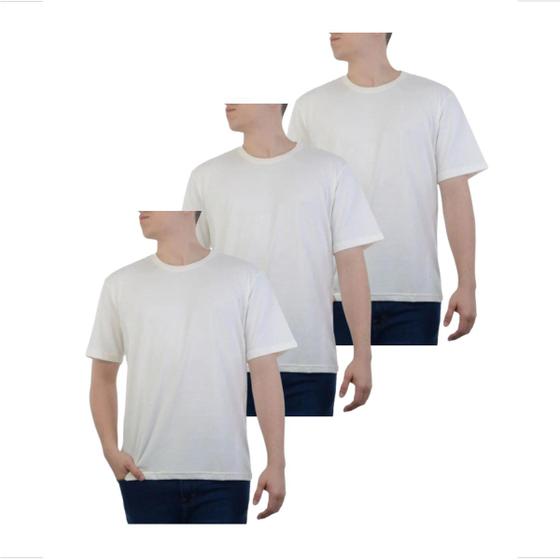 Imagem de Kit 3 Camisetas 100% Algodão Lisa Masculina