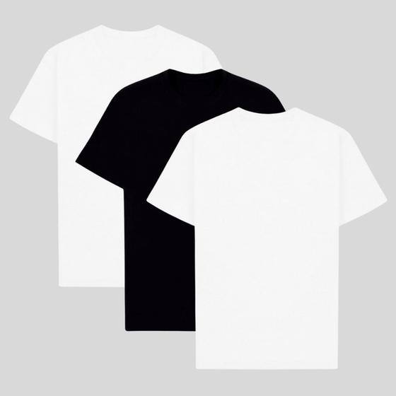 Imagem de Kit 3 Camisetas Algodão Lisas Básicas Manga Curta Masculina Camisas Basicas Simples