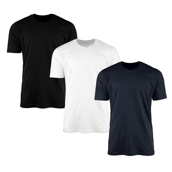 Imagem de Kit 3 Camisetas AMGK Masculina Lisa Básica 100% Algodão