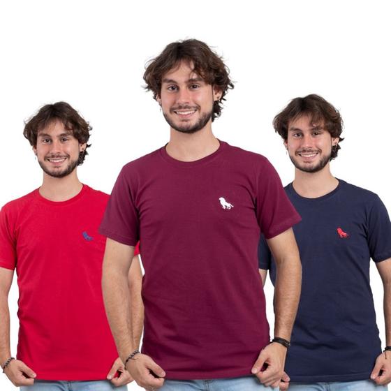 Imagem de Kit 3 camisetas basica  gola careca super oferta