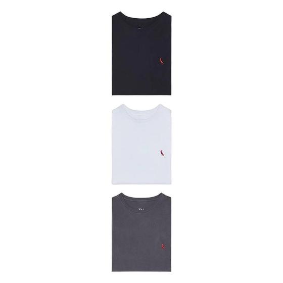 Imagem de Kit 3 Camisetas Básicas Brasa Pica Pau Bordado