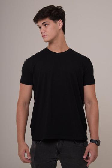 Imagem de Kit 3 camisetas básicas cotton preto.