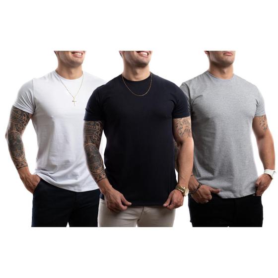 Kit Camisetas B Sicas Masculina Algod O Premium Slim Fit Trv Camiseta Masculina Magazine