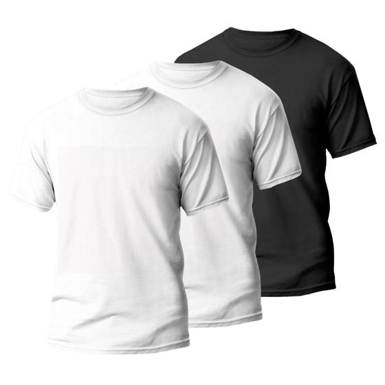 Imagem de Kit 3 Camisetas Básicas Masculina Lisa 100% Algodão Fio 30.1