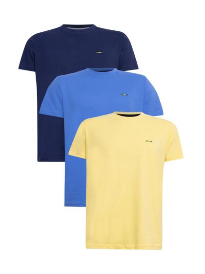 Imagem de Kit 3 camisetas Brasil Premium Azul Azul Marinho Amarelo