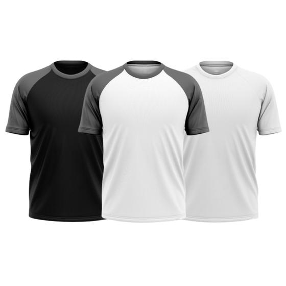 Imagem de KIT 3 Camisetas Camisa Térmica Esportiva Manga Curta Masculina Feminina Academia Treino Colegial