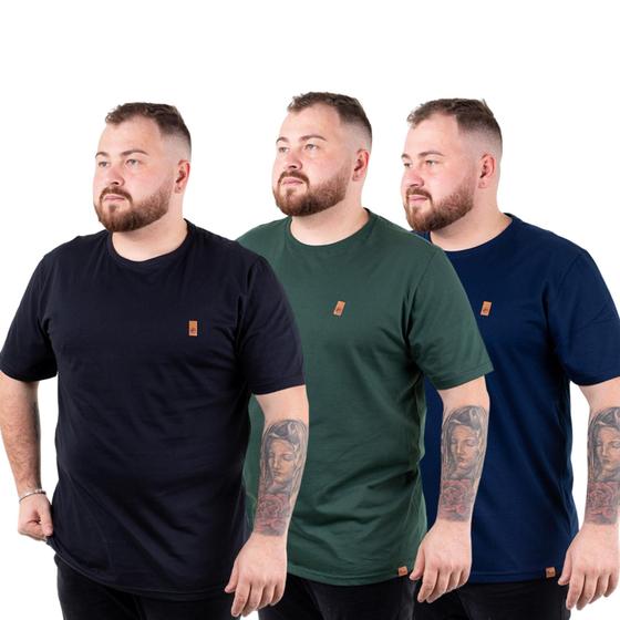 Kit 3 Camisetas Camisas Blusas Plus Size G1 G2 G3 Flero Menor preço em Kit 3 Camisetas Camisas Blusas Plus Size G1 G2 G3 Flero