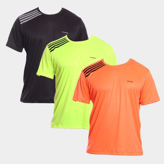 Imagem de Kit 3 Camisetas Dry Slim Fit Academia