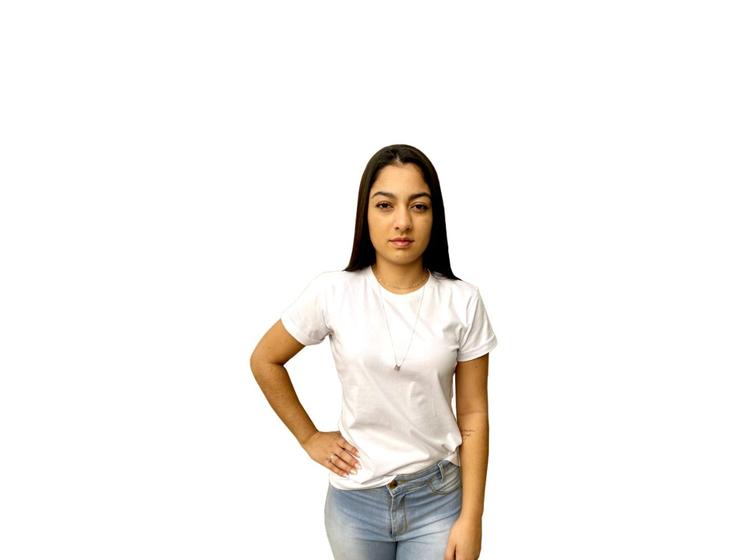 Imagem de Kit 3 camisetas femininas básicas tshirt 100% algodão