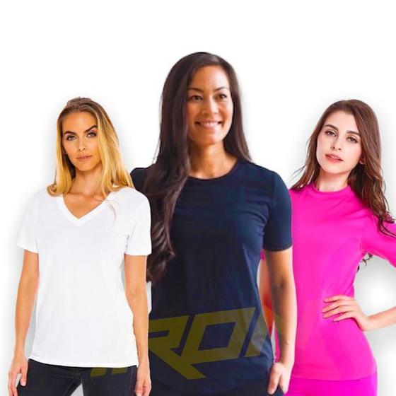 Imagem de Kit 3 Camisetas Femininas Blusa Academia Corrida Fitness POLIAMIDA 228