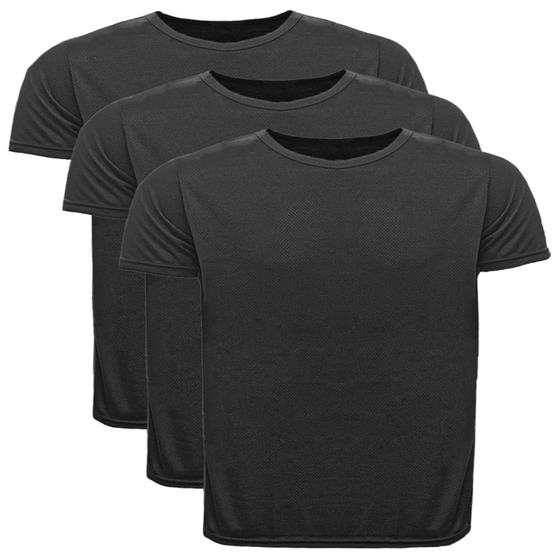 Imagem de Kit 3 Camisetas Masculina Plus Size Sport Manga Curta Lisa