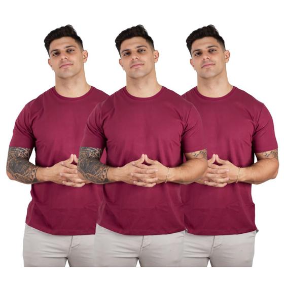 Imagem de Kit 3 Camisetas Masculinas Básicas Algodão Premium TRV