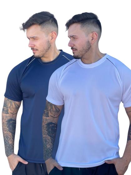 Imagem de Kit 3 Camisetas Masculinas Dryfit Leve Para Corrida Exercícios Musculção Esportes