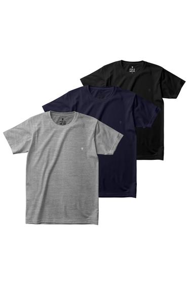 kit 3 camisetas masculinas lisas algodão Menor preço em kit 3 camisetas masculinas lisas algodão