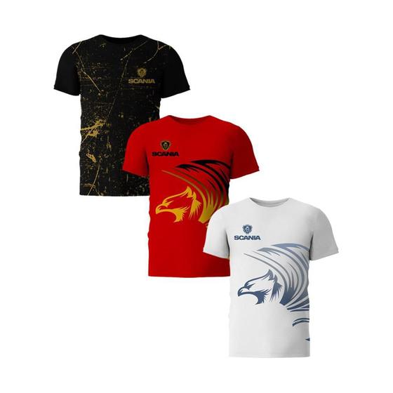 Imagem de Kit 3 Camisetas Masculinas Scania Lançamento Estradão BR